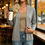 Lightweight Open Front Knit Cardigan - Image 3